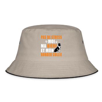 Border collie T shirt homme humour border collie - Bob - kaki/noir - Devant