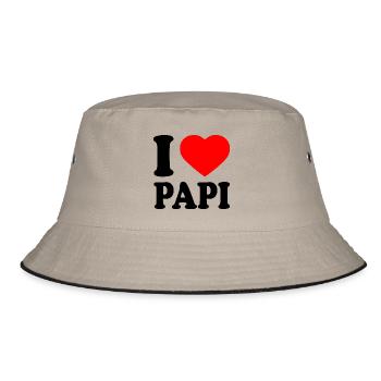 I love papi - Bucket Hat - khaki/black - Front