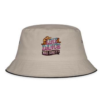 Line Dance Was sonst? Ich bin Line Dancer - Bucket Hat - Khaki/Schwarz - Vorne