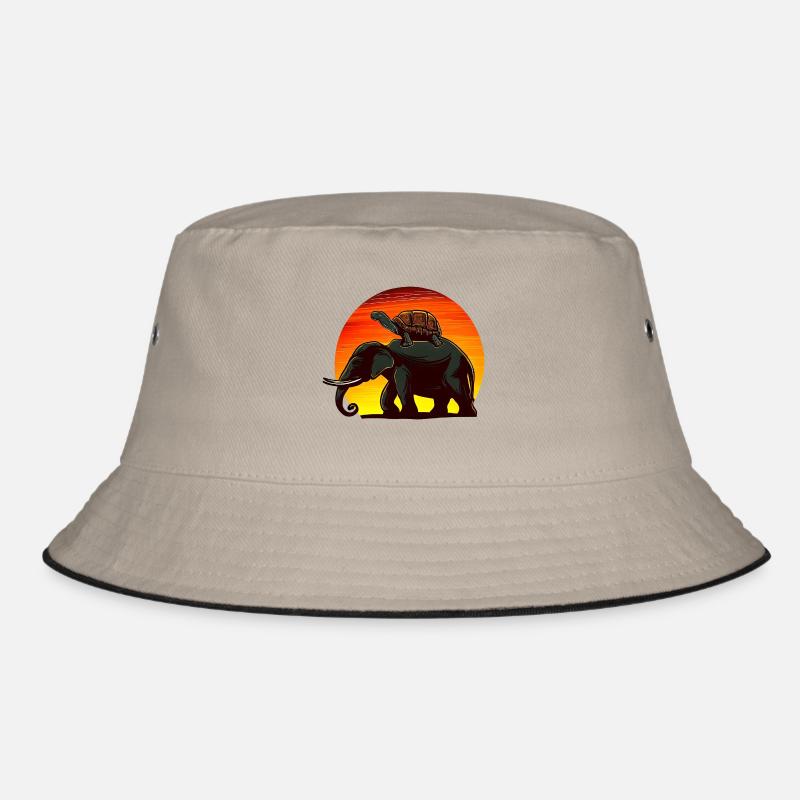 Elefant Schildkröte Sunset Design Bucket Hat