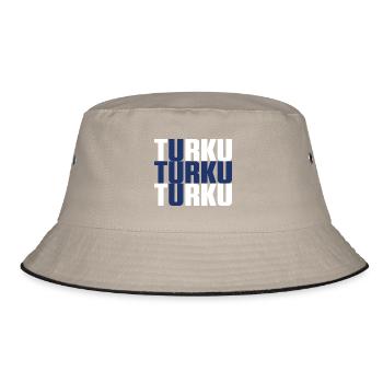 Turku Finnland Fahne - Bucket Hat - Khaki/Schwarz - Vorne