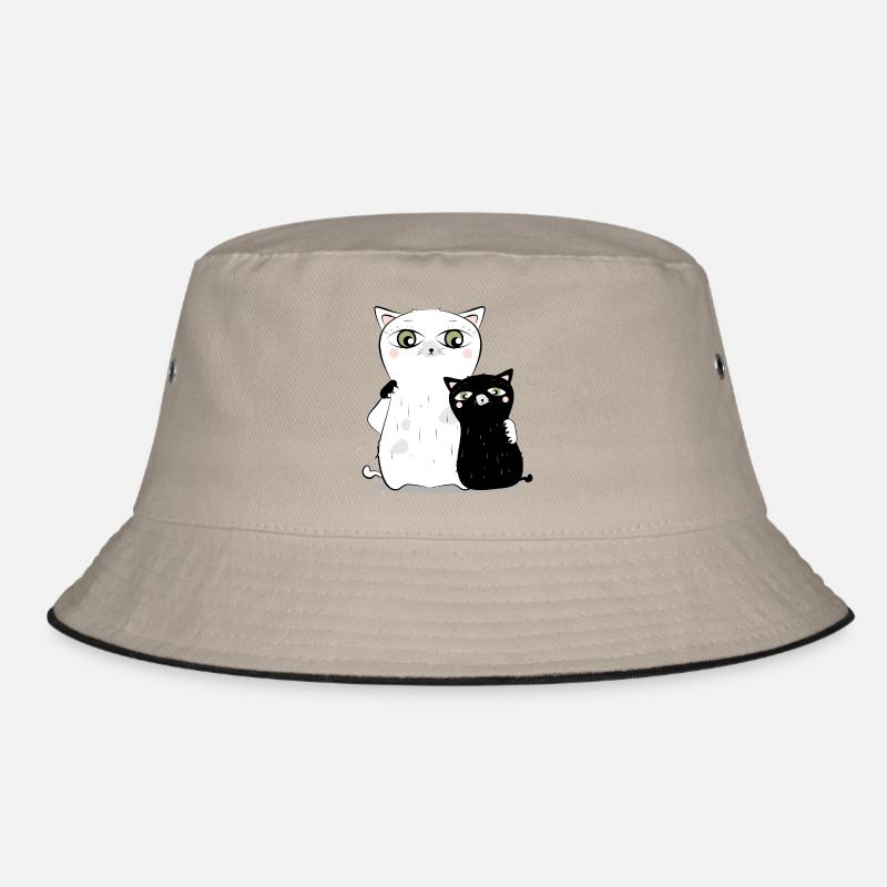 Chat Blanc & chat noir - Bob - kaki/noir