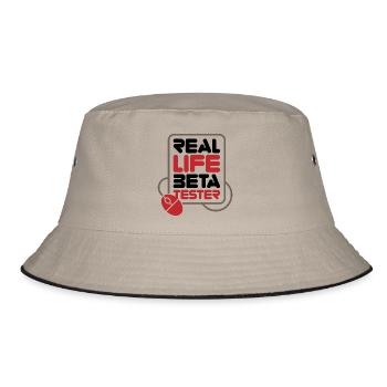 Real Life Beta Testers! - Bucket Hat - khaki/black - Front