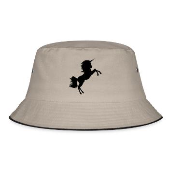 Wildes Einhorn - Bucket Hat - Khaki/Schwarz - Vorne