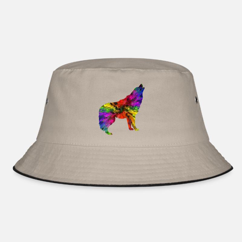 Wolf rainbow Bucket Hat