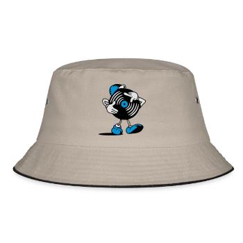 A record scratching himself - Bucket Hat - khaki/black - Front