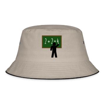 Lehrer Mathe Zahlen Tafel Schule - Bucket Hat - Khaki/Schwarz - Vorne