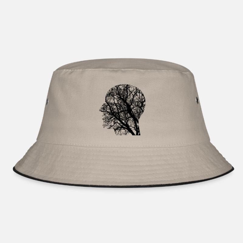 Illustration thinking - Bucket Hat - khaki/black