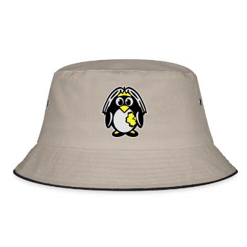 penguin bride - Bucket Hat - khaki/black - Front