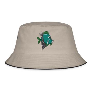 Piranha - Bucket Hat - Khaki/Schwarz - Vorne