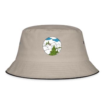 mountain hut - Bucket Hat - khaki/black - Front