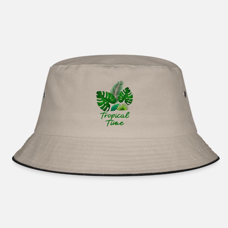 Feuilles tropicales - Bob - kaki/noir