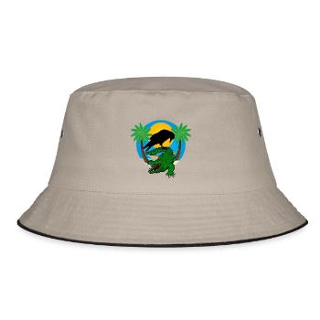 Palmen aus Plastik - Bucket Hat - Khaki/Schwarz - Vorne