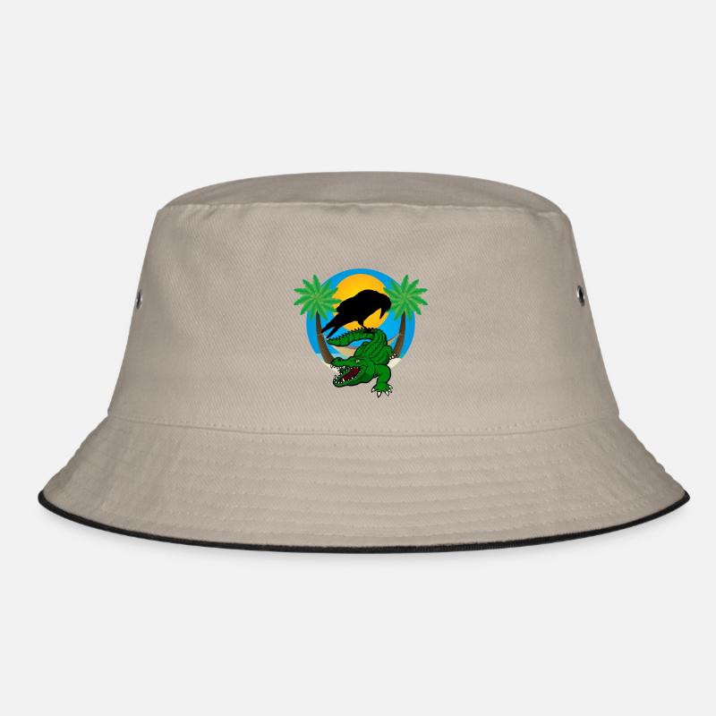 Plastic palm trees - Bucket Hat - khaki/black