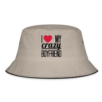 I love my crazy Boyfriend - Bucket Hat - khaki/black - Front