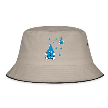 Little Water Drop Friends - Bucket Hat - khaki/black - Front