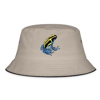 Baumsteigerfrosch Pfeilgiftfrosch PoisonDartFrog 1 - Bucket Hat - Khaki/Schwarz - Vorne