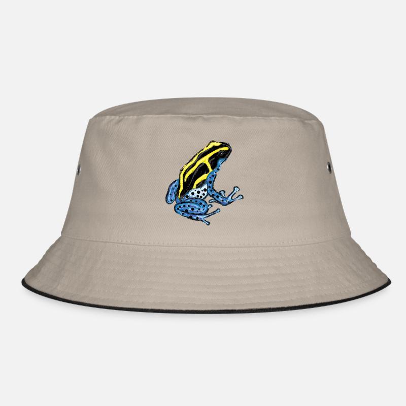 Baumsteigerfrosch Pfeilgiftfrosch PoisonDartFrog 1 - Bucket Hat - Khaki/Schwarz