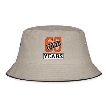 60 years old present sixty - Bucket Hat - khaki/black - Front
