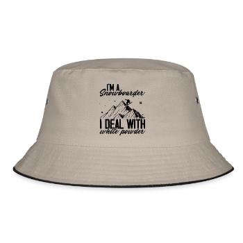 Snowboard Geschenkideen | Snowboarder Winterurlaub - Bucket Hat - Khaki/Schwarz - Vorne