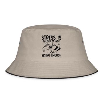 Skifahren - Bucket Hat - Khaki/Schwarz - Vorne