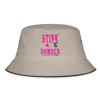 Baby girl pink diaper - stink bomber on the road - Bucket Hat - khaki/black - Front