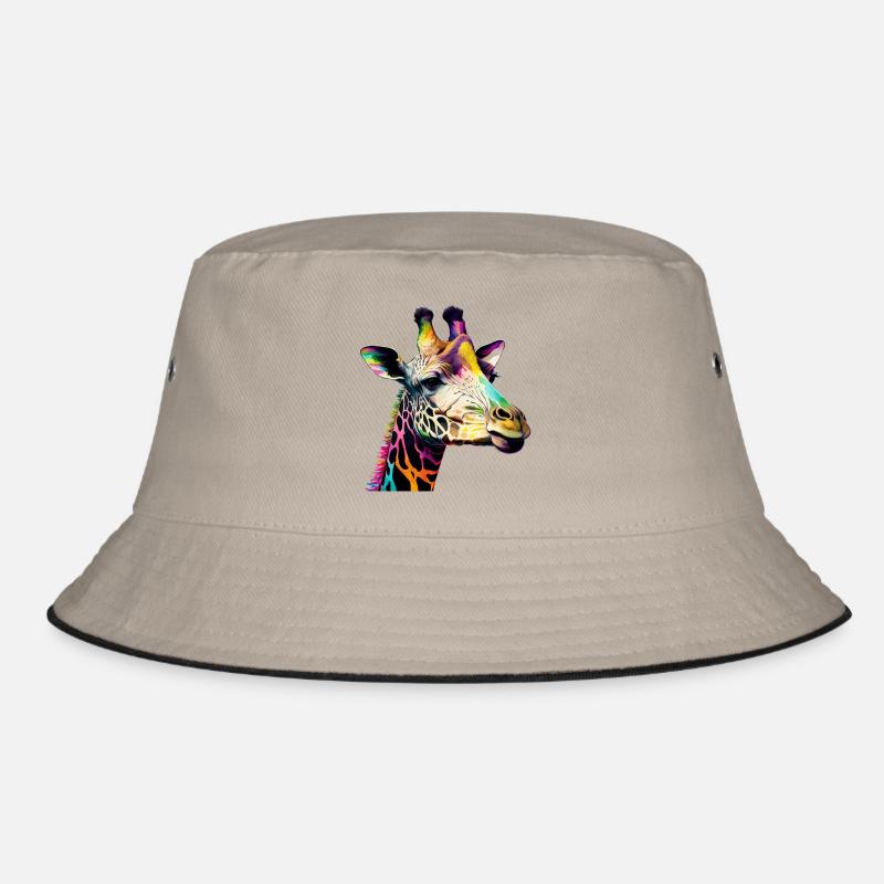 Giraffe - Bucket Hat - Khaki/Schwarz