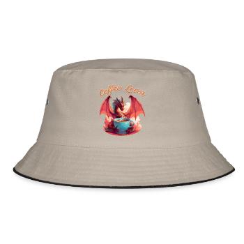 Dragon Coffee Lover - Bucket Hat - khaki/black - Front