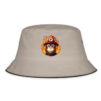 Fire Brigade Monkey - Bucket Hat - khaki/black - Front