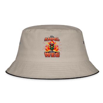 Ampel muss weg - Bucket Hat - Khaki/Schwarz - Vorne