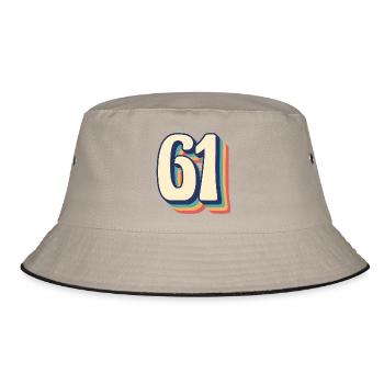 Vintage Retro T-Shirt Number 61 Sixty One - Bucket Hat - khaki/black - Front
