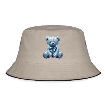 Crystal Bear Diamant Diamanten - Bucket Hat - Khaki/Schwarz - Vorne