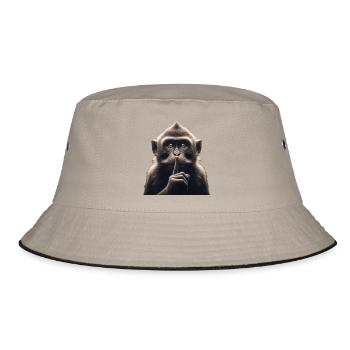 A Silent Monkey - Bucket Hat - khaki/black - Front