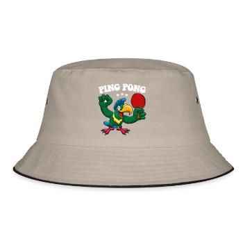 Ping Pong Champion Design Table Tennis and - Bucket Hat - khaki/black - Front