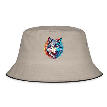 Wolf - Bucket Hat - khaki/black - Front
