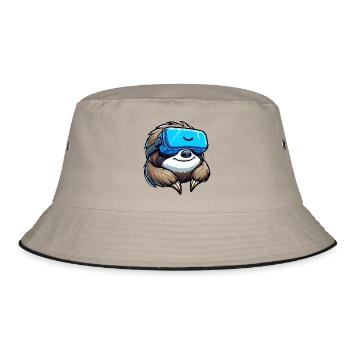 Cool Sloth VR Gamer Design - Bucket Hat - khaki/black - Front