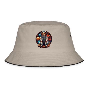 Space Pup Adventure: Astronaut Dog in der Galaxis - Bucket Hat - Khaki/Schwarz - Vorne
