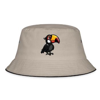 Toucan Bird Comic - Bucket Hat - khaki/black - Front