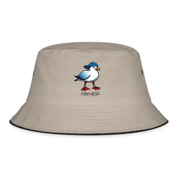 KAMPFMÖWE - Humorvolles Design für Möwen-Fans! - Bucket Hat - Khaki/Schwarz - Vorne