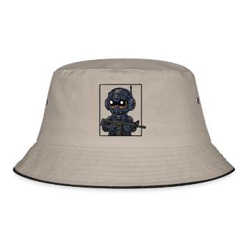 kleiner süsser futuristicher wächter - Bucket Hat - Khaki/Schwarz - Vorne