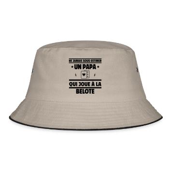 un papa qui joue à la belote - Bob - kaki/noir - Devant