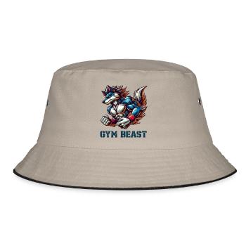 wolf animal gym - Bucket Hat - khaki/black - Front