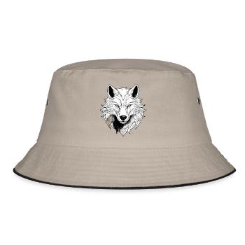 Imprimé visage de loup mystique - Bob - kaki/noir - Devant