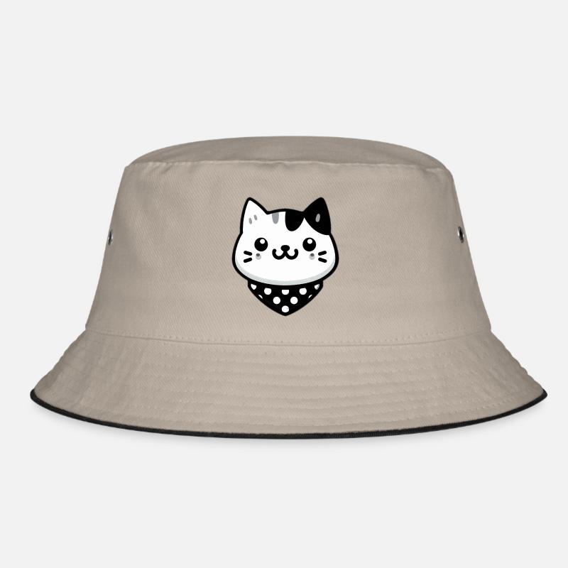 Cat Head Kawaii Bucket Hat