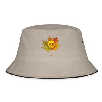 Skull and dead leaf - Bucket Hat - khaki/black - Front