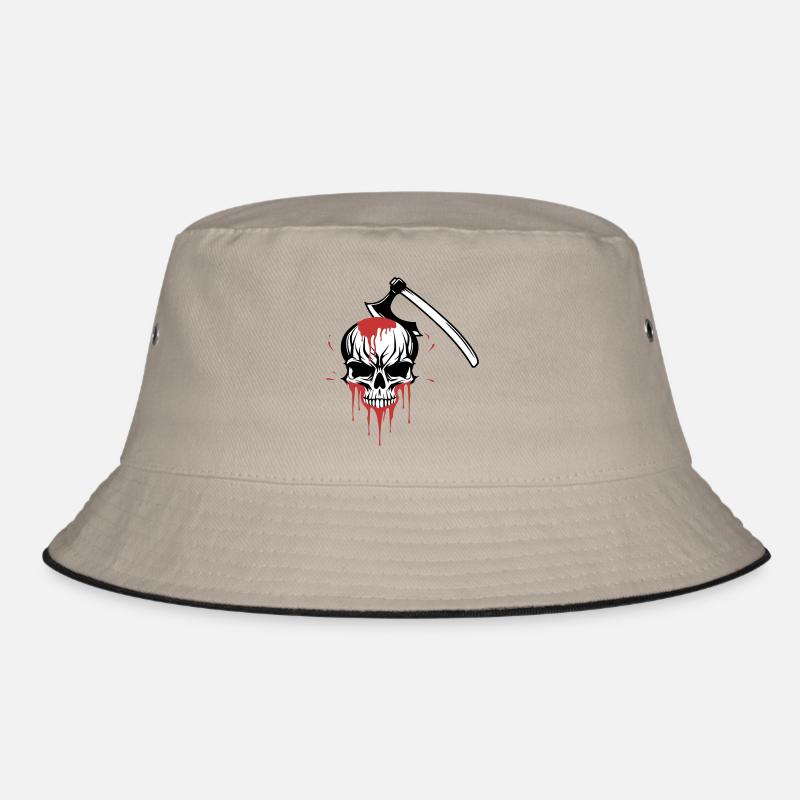 Blutiger Schädel von einer Axt gespalten Bucket Hat