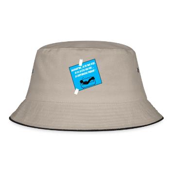 Humorist Quote on Blue Sofa - Bucket Hat - khaki/black - Front