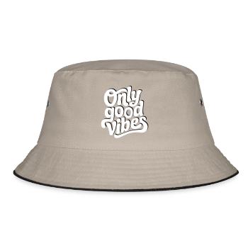 Positive Vibes Hand Lettering Design - Bucket Hat - khaki/black - Front