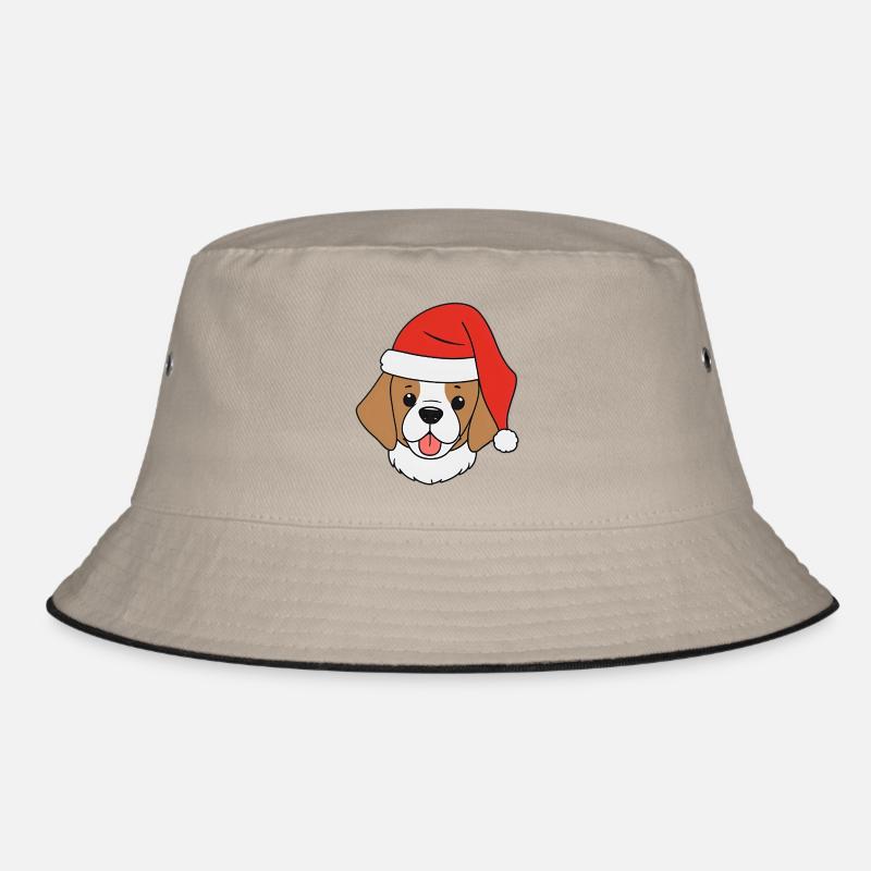 Chien avec chapeau de Noël - Bob - kaki/noir