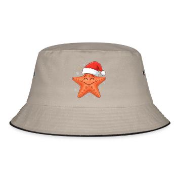 Starfish Christmas - Bucket Hat - khaki/black - Front